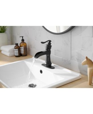 Waterfall Single Hole Single-Handle Low-Arc Bathroom Faucet