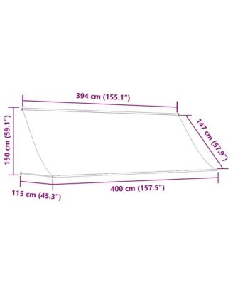 Awning Anthracite Steel and 100% polyester with PA coating