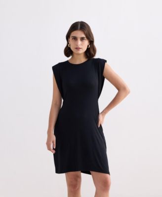 Women's Muscle Tee Short Dress in Black