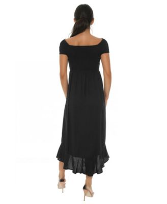 Women's Cap Sleeve Smocked Ruffle Dress