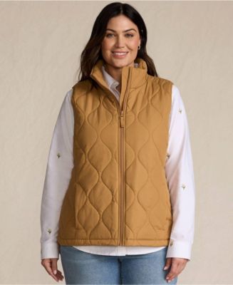 Lands' End Plus Size FeatherFree Onion Quilted Insulated Vest - Macy's