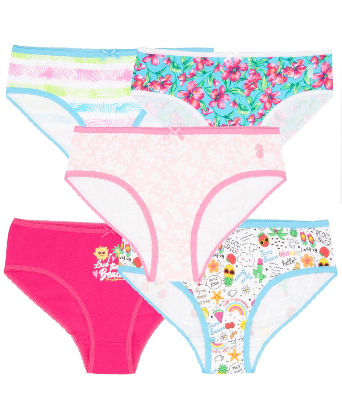 Tommy Bahama Big Girls Cotton 5 Pack Underwear
