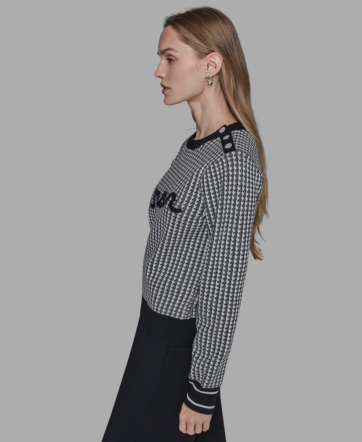 Karl Lagerfeld Petite Amour Long Sleeves Sweater In Multi