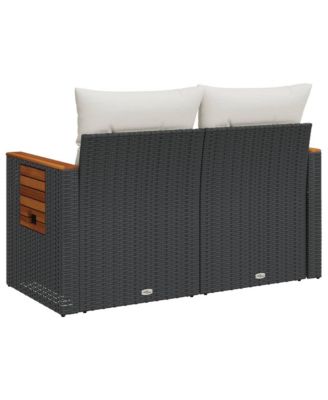 Garden Sofa Black, Cream White