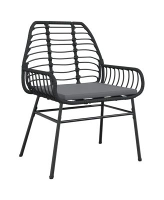 Garden Chair Black PE Rattan Standard size for adults