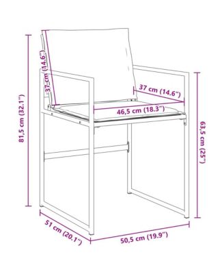 Garden Chair Set of 4 Black and Dark Grey