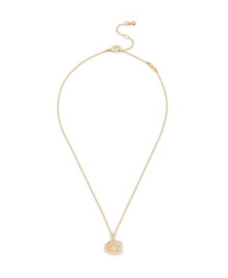 Gold Plated Lucite Pendant Necklace