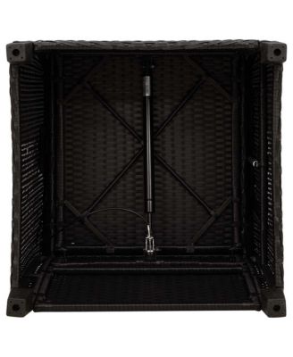 Reclining Garden Chair Black PE rattan Foldable