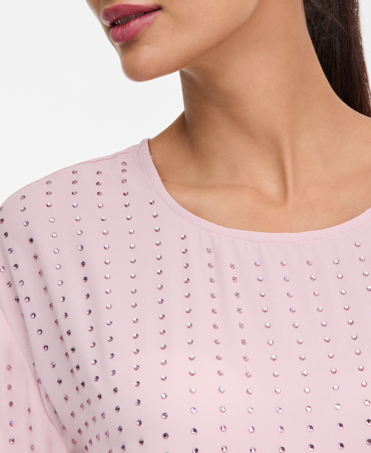 I.n.c. International Concepts Women's Embellished Short-Sleeve Top, Macy's Exclusive