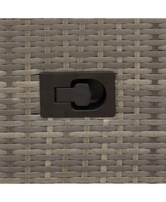 Reclining Garden Sofa Grey PE Rattan Standard for 2-seater sofas