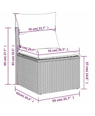 Garden Sofa Black PE rattan Small UV-resistant materials