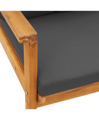 Sofa Chair Dark grey Solid acacia wood Modern