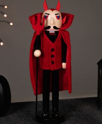 Devil Holding Pitch Fork Halloween Nutcracker, 14"