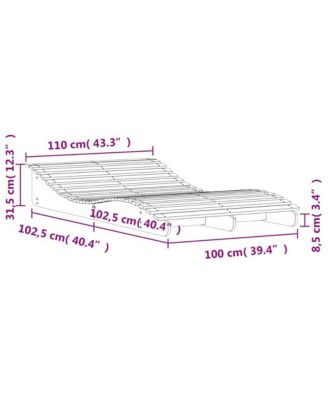 Sun Lounger Natural Wood Solid Douglas Wood Large