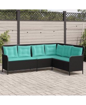 Patio Sofa Black, Turquoise