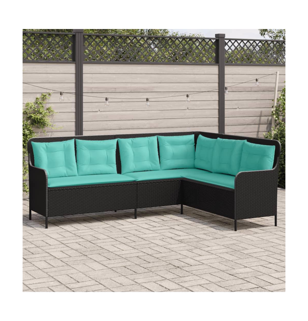 Patio Sofa Black, Turquoise