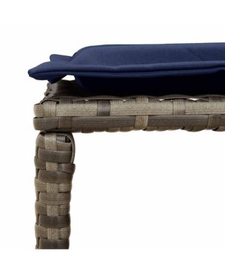 5 Piece Patio Sofa Set with Cushions Stackable Gray Poly Rattan