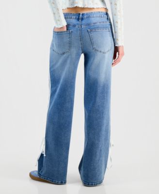 Juniors' Ultra 90s Mid-Rise Side-Stripe Jeans 