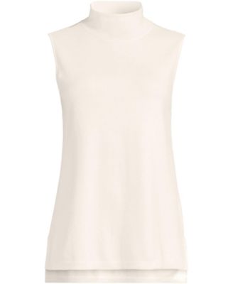 Women's Fine Gauge Sleeveless Mock Sweater