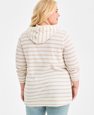 Plus Size Waffle-Knit Hooded Sweatshirt, Macy's Exclusive
