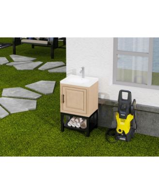 Small Bathroom Vanity with Sink Hot and Cold Bathroom Cabinet Bathroom Storage Organizer