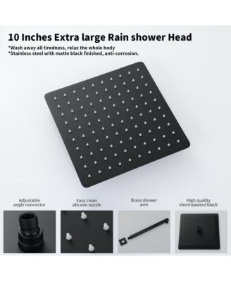 Waterfall Tub and Shower Faucet Set with Rain Shower System and Male NPT Connection