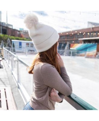 Women's Pom Pom Beanie - Tan