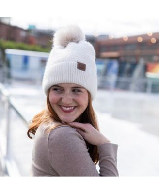 Women's Pom Pom Beanie - Tan