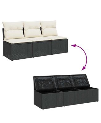 Garden Sofa Black, Cream White
