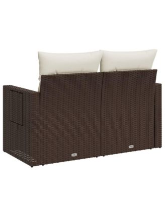 Garden Sofa Brown and cream white