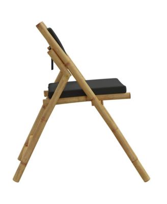 Bistro Chair Set of 2 Dark grey Bamboo, Polyester Standard