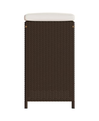 Garden Bar Stool Set of 2 Brown,Cream white