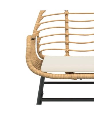 Garden Chair Brown PE rattan Medium Removable Covers