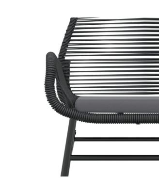 Garden Chair Black PE rattan Medium UV-resistant materials