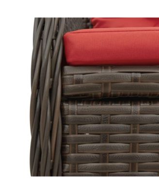 Reclining Patio Chair Brown, Red