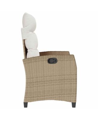 Reclining Garden Chair Beige PE rattan Standard