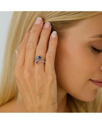Multicolor Flower Ring for Women with Cubic Zirconia Stones