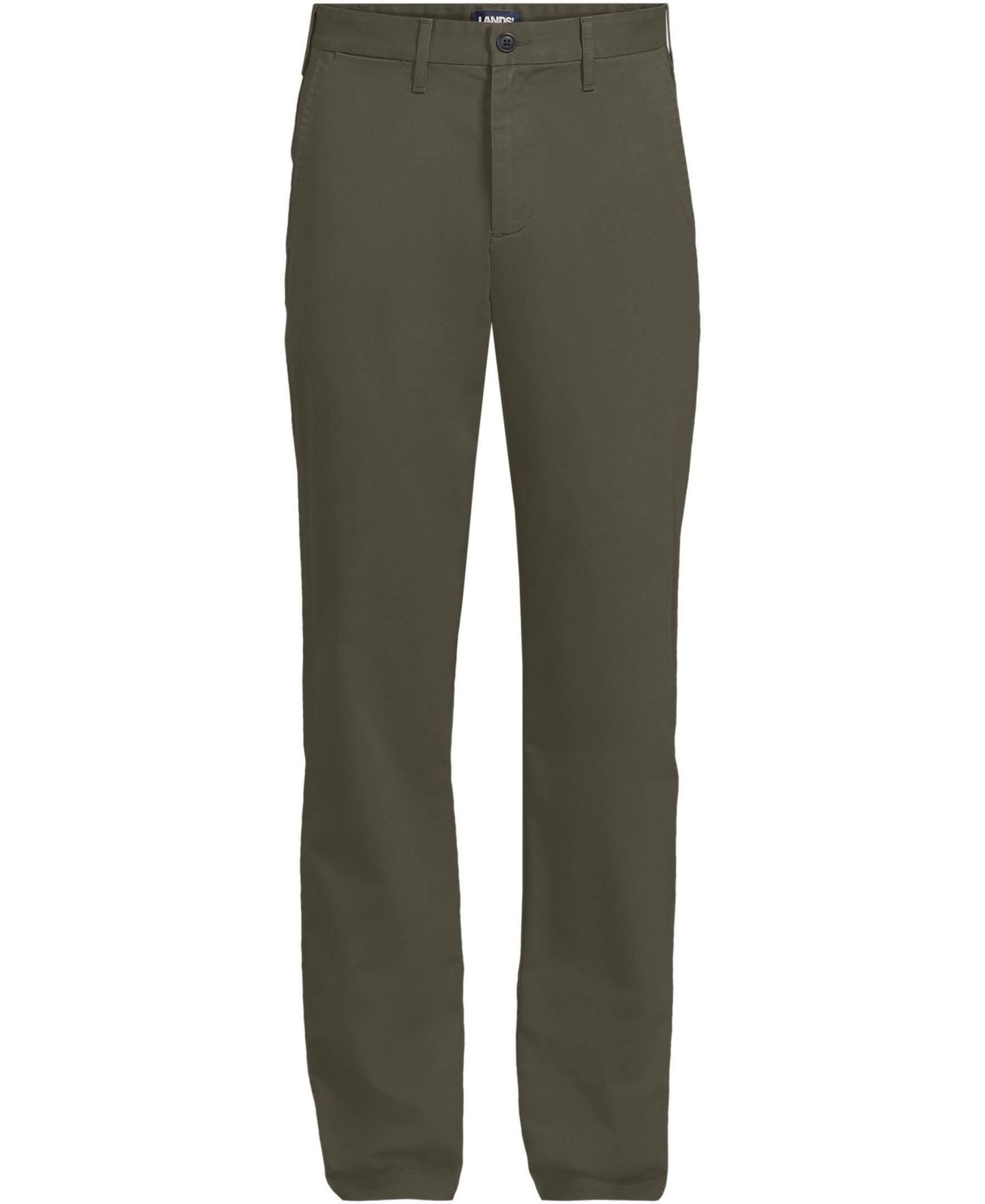 Мужские брюки Lands' End Travel Kit Comfort Waist Easy Classic Fit Chino Pant, цвет: Тёмно-зелёный мох — фото 3