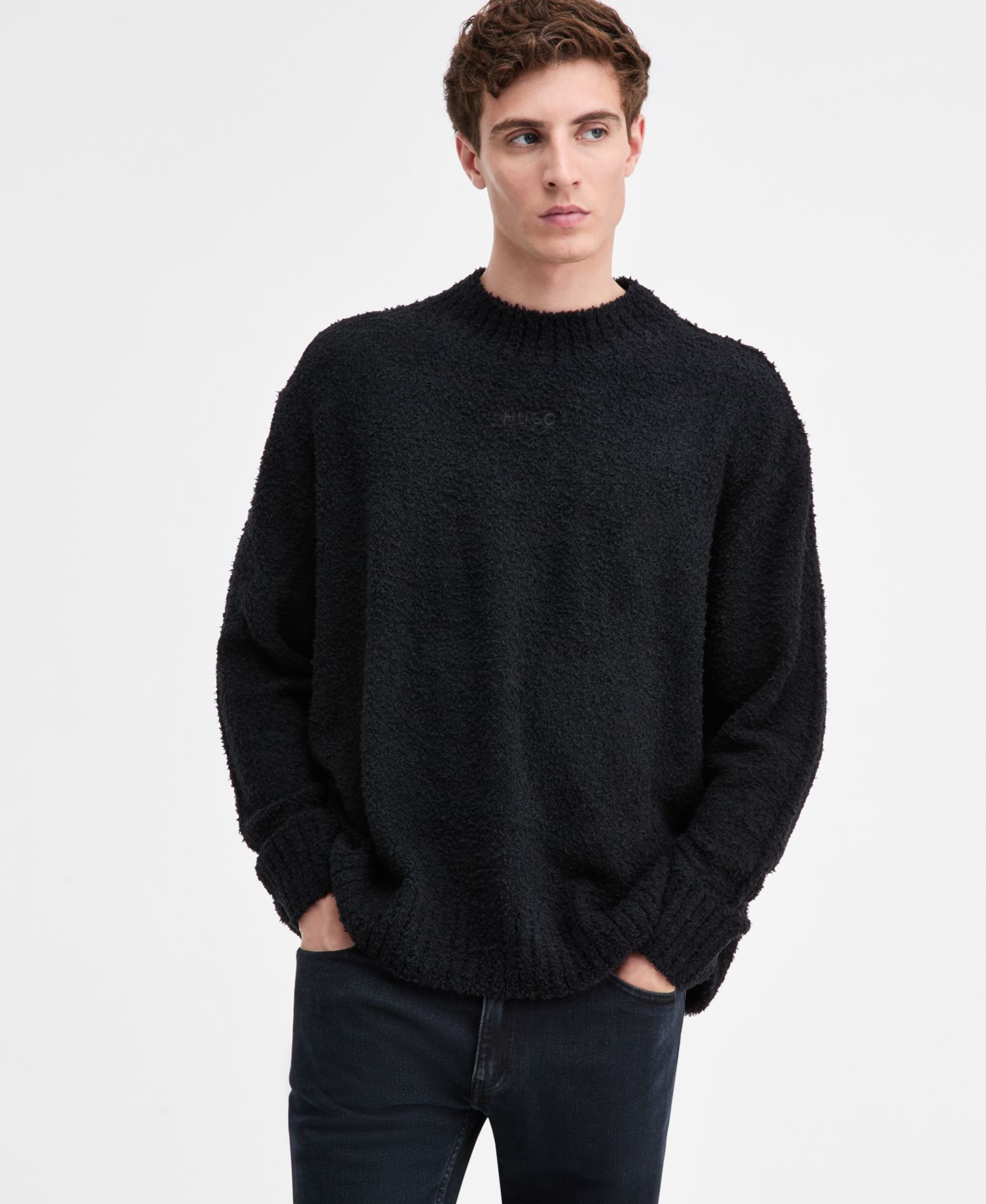 Men's Sanou Logo Crewneck Long-Sleeve Sweater