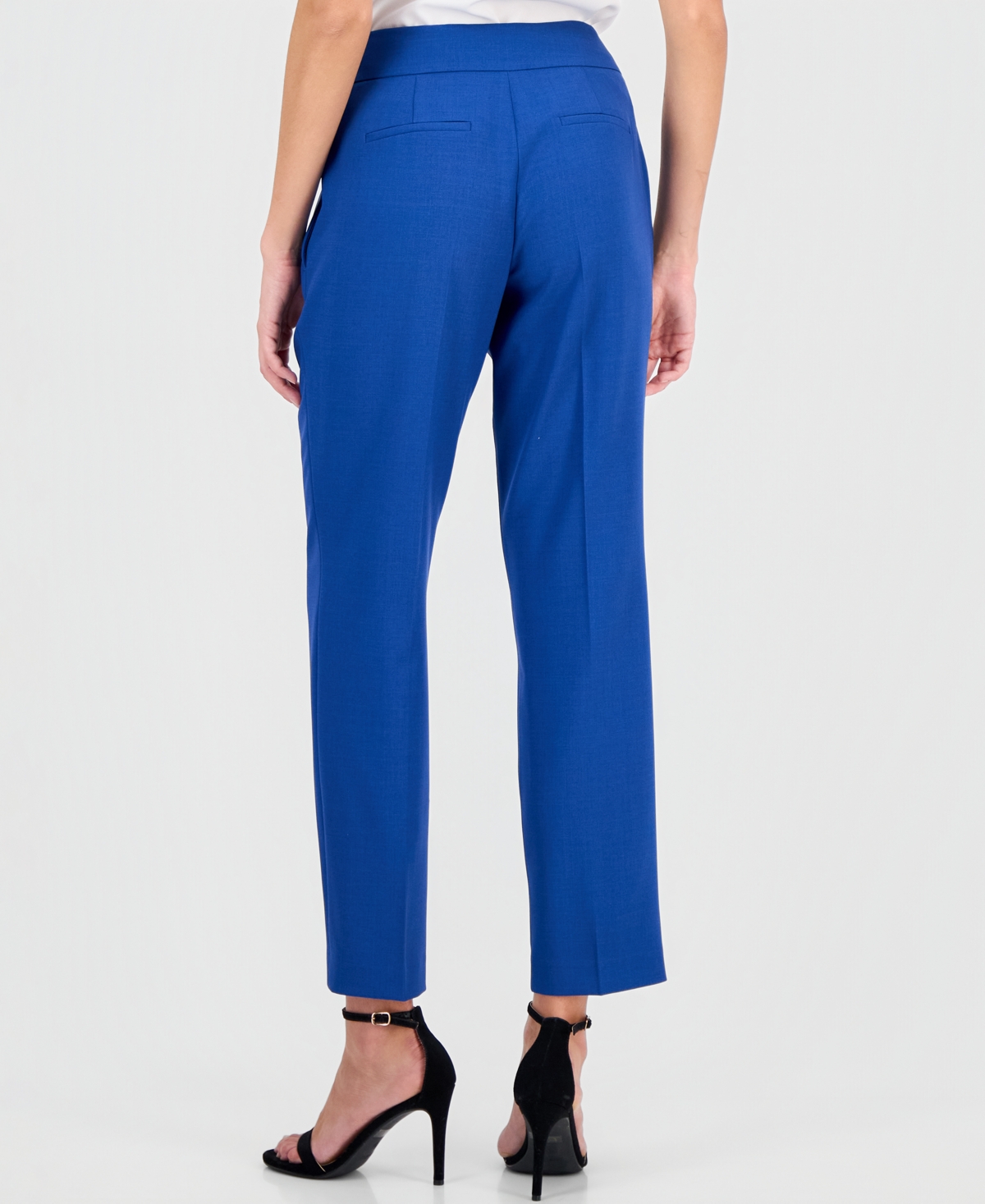 Le Suit Women's Notch-lapel Mid-rise Pantsuit In Blue