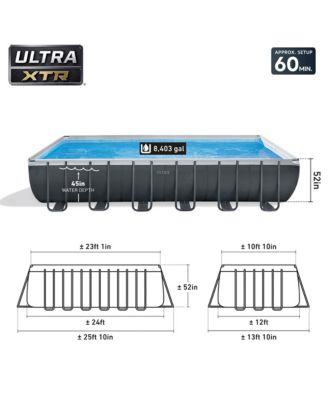 Ultra XTR 24ft x 12ft x 52in Rectangular Frame Pool & Sand Vacuum Cleaner