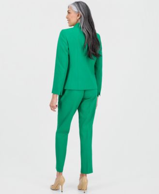 Women's Notch-Lapel Mid-Rise Pantsuit, Regular & Petites
