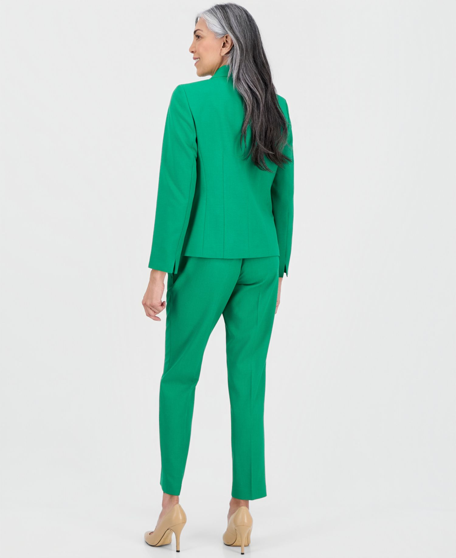 Women's Notch-Lapel Mid-Rise 2 Piece Pantsuit