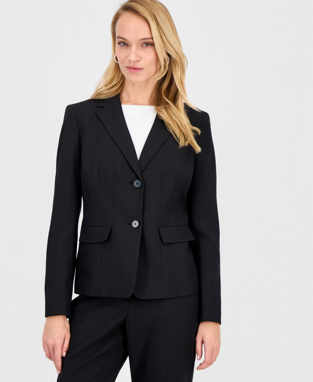 Le Suit Women's Notch-Lapel Mid-Rise Pantsuit