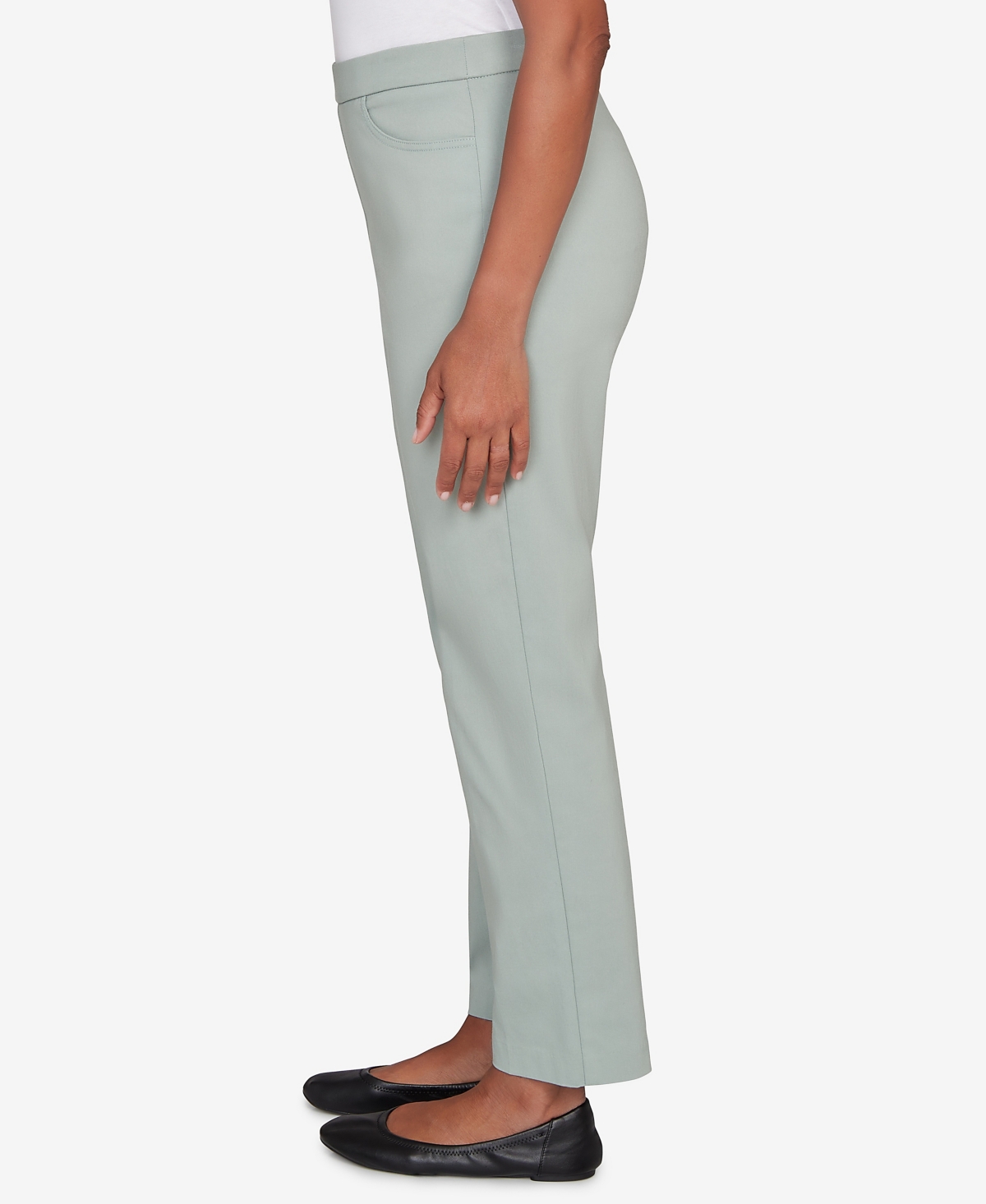 Alfred Dunner Petite Stockbridge Modern Millennium Average Length Pants In Green