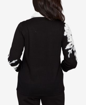 Petite Barcelona Dramatic Floral Two in One Sweater