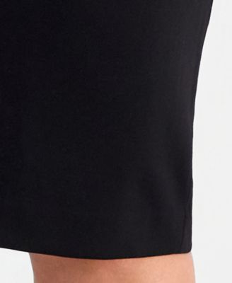 Plus Size Square-Neck Button-Front Skirt Suit 