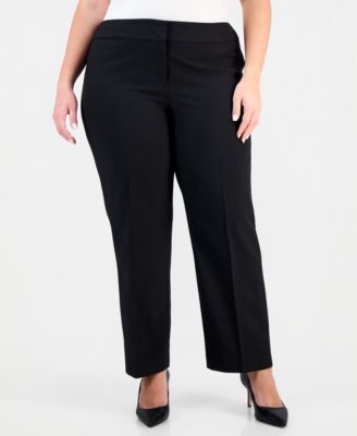 Plus Size Notch-Lapel Mid-Rise Pantsuit 