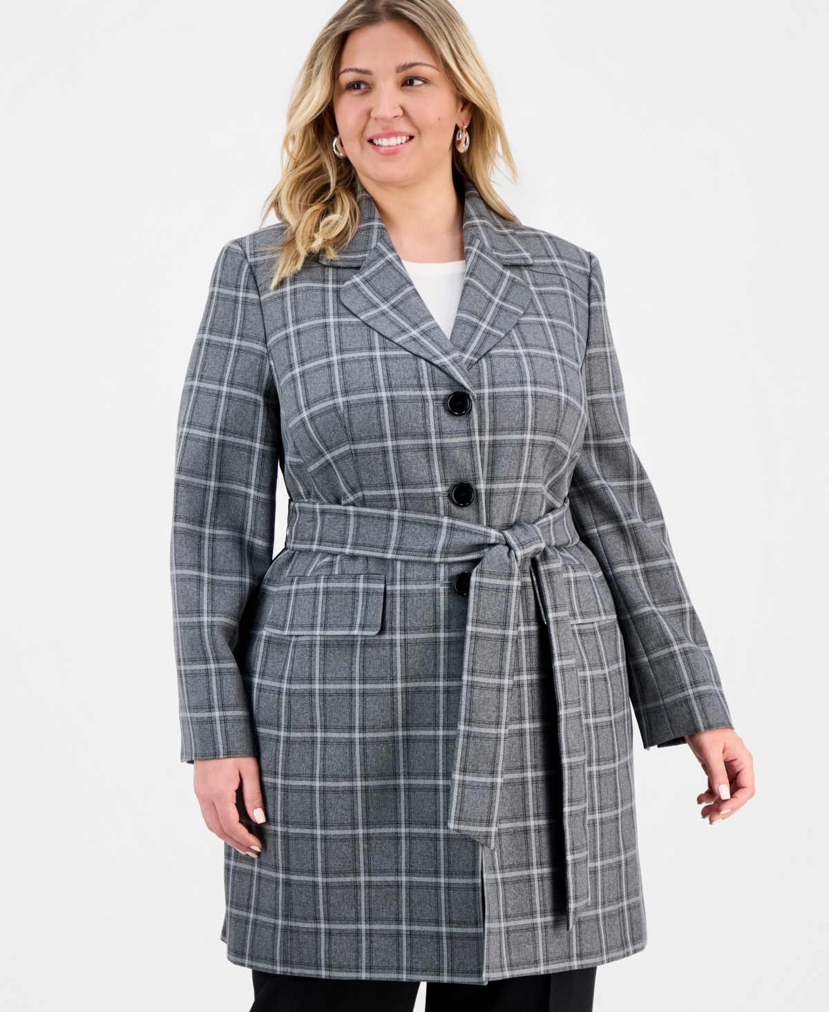 Le Suit Plus Belted Wide-Leg Mid-Rise 2 Piece Pantsuit