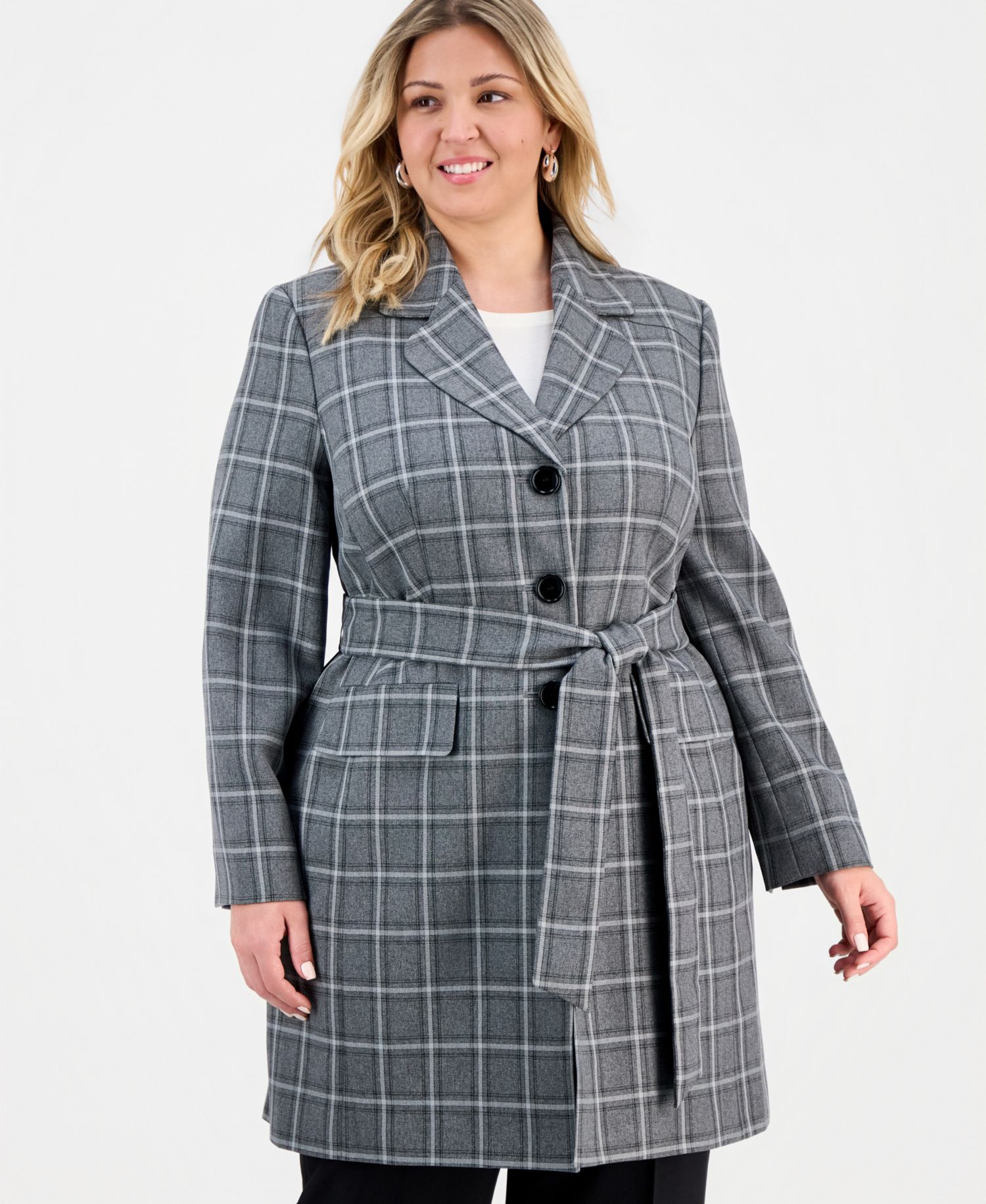 Plus Size Belted Wide-Leg Mid-Rise 2 Piece Pantsuit